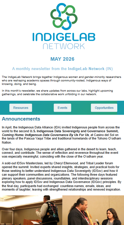 Sample of an Indigelab Network monthly Newsletter.